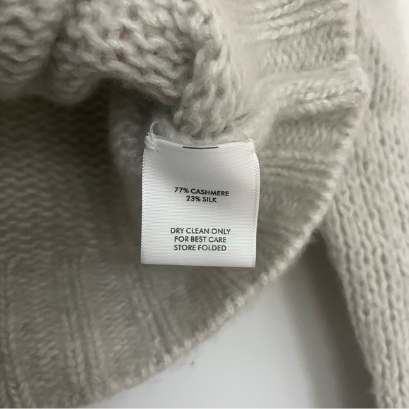 White + Warren Cashmere and Silk Light Gray Women's Sweater Small Cropped Soft - Picture 5 of 10